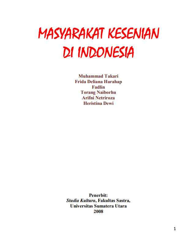 Masyarakat Kesenian di Indonesia